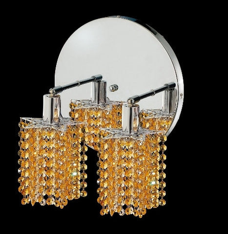 C121-1282W-R-P-LT/RC By Elegant Lighting Mini Collection 2 Lights Wall Sconce Chrome Finish