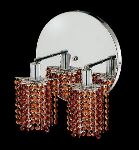 C121-1282W-R-P-TO/RC By Elegant Lighting Mini Collection 2 Lights Wall Sconce Chrome Finish