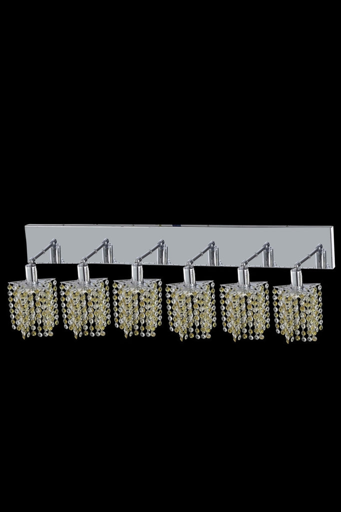 C121-1386W-O-P-TO/RC By Elegant Lighting Mini Collection 6 Light Wall Sconces Chrome Finish