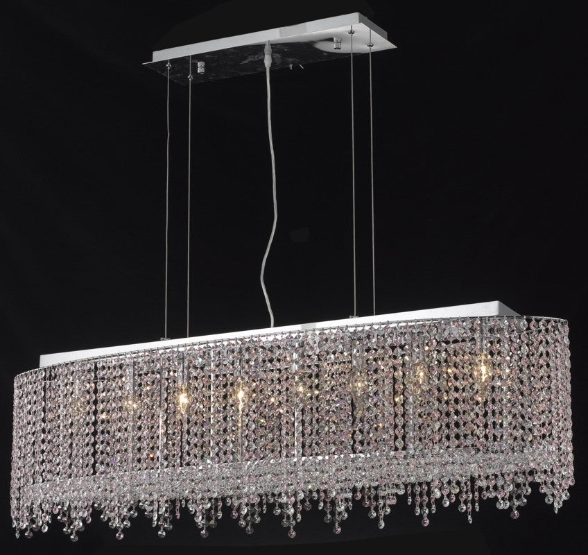 C121-1392D46C-TO/RC By Elegant Lighting Moda Collection 8 Light Chandeliers Chrome Finish
