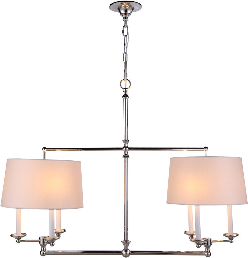 C121-1405G42PN By Elegant Lighting - Crawford Collection Polished Nickel Finish 6 Lights Pendant lamp