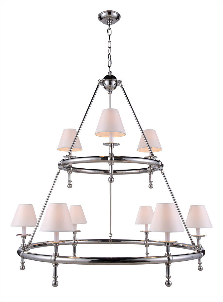 C121-1406G45PN By Elegant Lighting - Montgomery Collection Polished Nickel Finish 9 Lights Pendant lamp