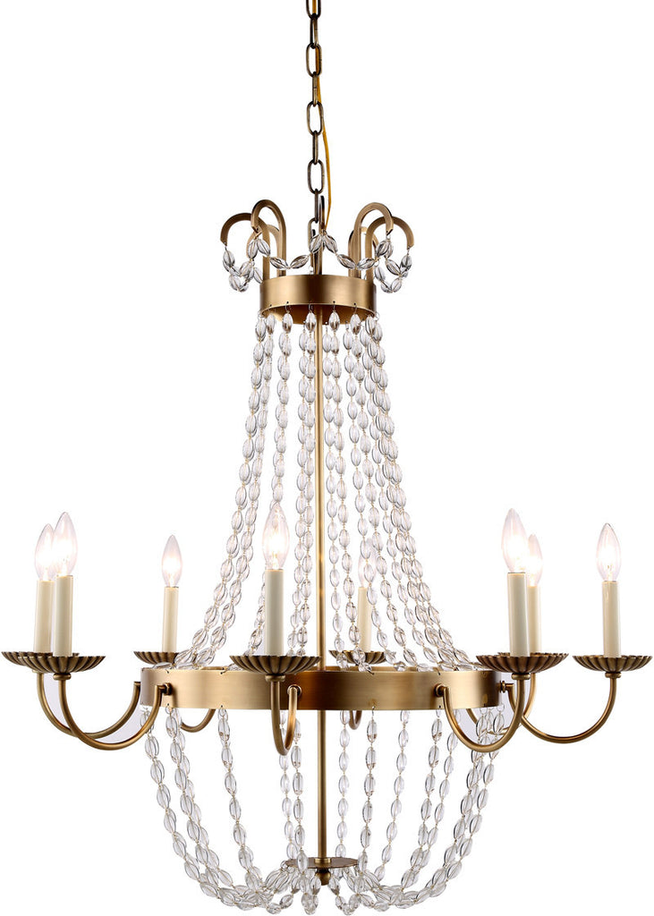 C121-1433D32BB By Elegant Lighting - Roma Collection Burnished Brass Finish 8 Lights Pendant Lamp