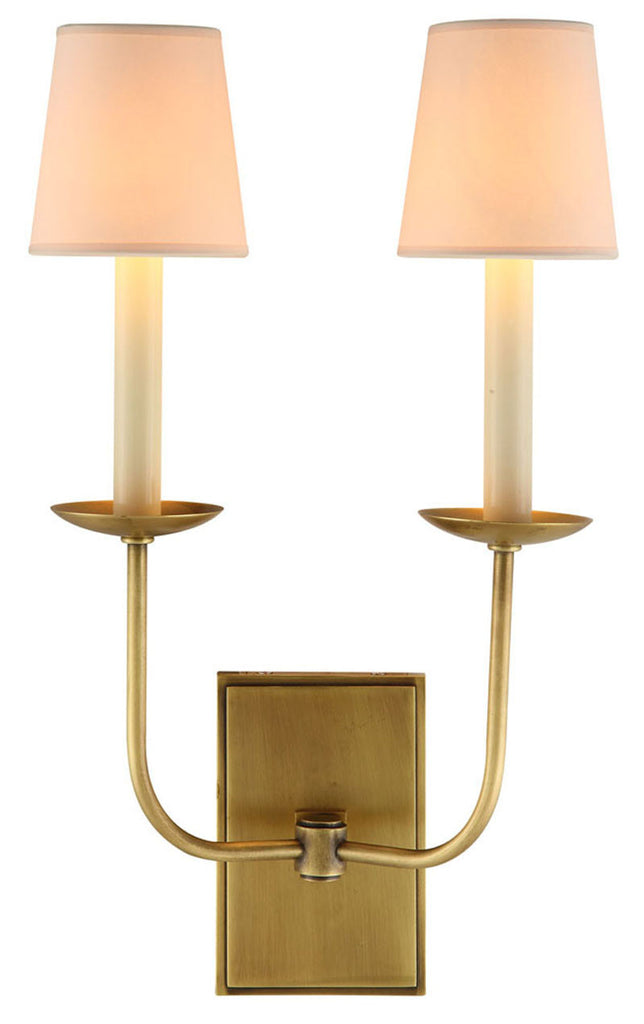 C121-1435W10BB By Elegant Lighting - Penelope Collection Burnished Brass Finish 2 Lights Wall Sconce