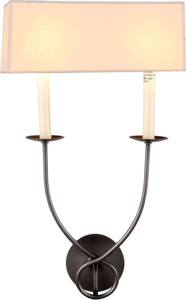 C121-1437W13VN By Elegant Lighting - Argyle Collection Polished Nickel Finish 2 Lights Wall Sconce