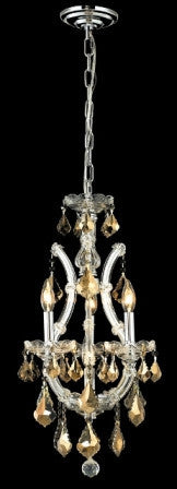C121-2800D12C-GT By Regency Lighting-Maria Theresa Collection Chrome Finish 4 Lights Chandelier