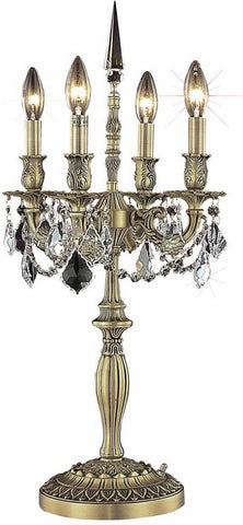 C121-9204TL12AB/RC By Elegant Lighting Rosalia Collection 4 Light Table Lamp Antique Bronze Finish