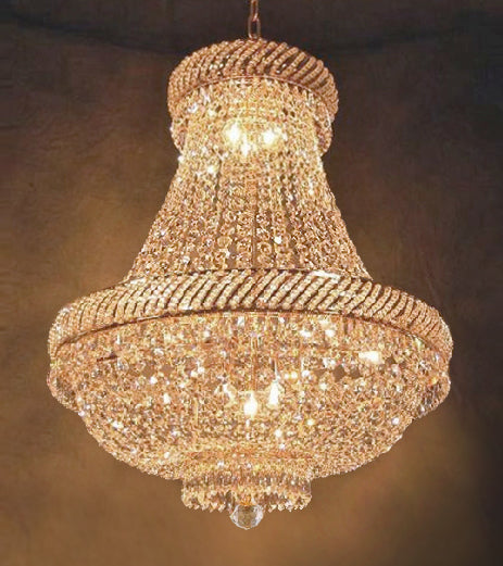 French Empire Crystal Chandelier Lighting H20" W23" - F93-C3/448/9