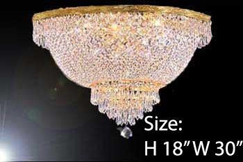 Flush Basket Empire Crystal Chandelier Lighting H 18" W 30" - A93-Flush/870/14