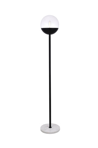ZC121-LD6147BK - Living District: Eclipse 1 Light Black Floor Lamp With Clear Glass