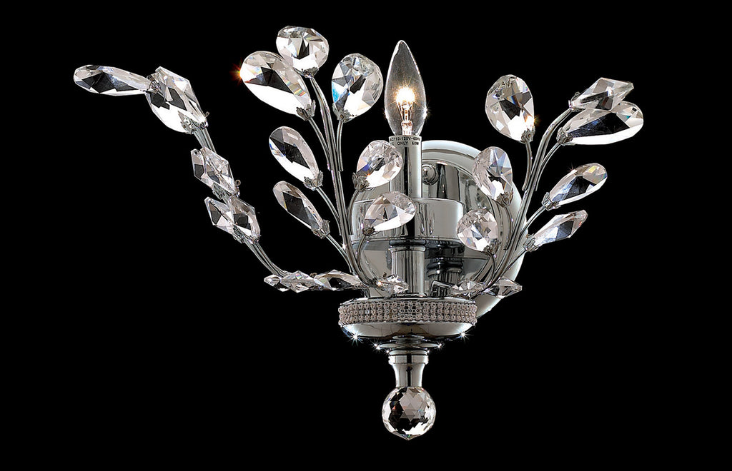 C121-2011W16C/EC - Regency Lighting: Orchid 1 light Chrome Wall Sconce Clear Elegant Cut Crystal