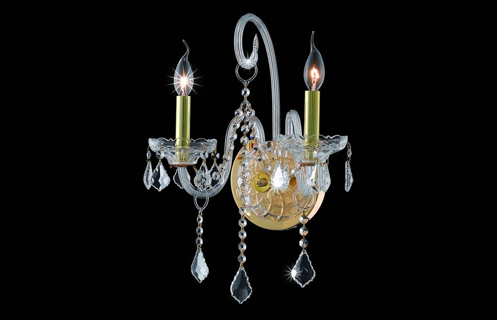C121-7852W2G/RC - Regency Lighting: Verona 2 light Gold Wall Sconce Clear Royal Cut Crystal