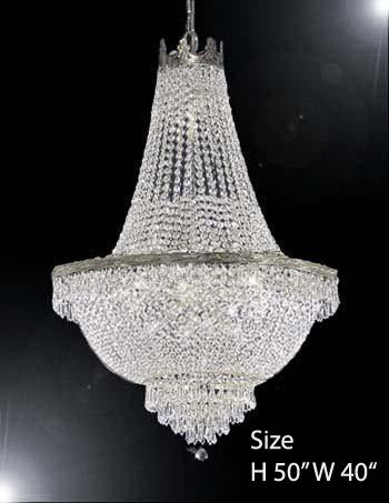 French Empire Crystal Chandelier Lighting H50" W40" - A93-Cs/870/18