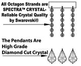 Swarovski Crystal Trimmed Wrought Iron Crystal Chandelier Lighting W38" H60" - Good for Entryway, Foyer, Living Room, Ballrooms, Catering Halls, Event Halls! - F83-B12/556/16SW